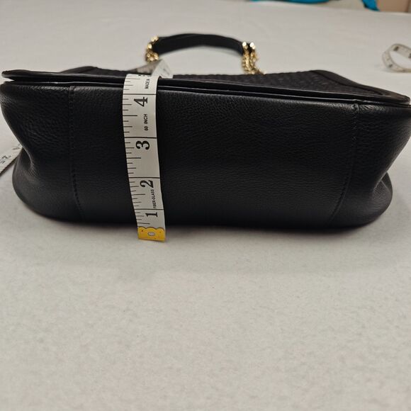 Tory Burch Bryant Quilted Signature Logo Chain Strap Black Gold Shoulder Bag - Picture 14 of 16